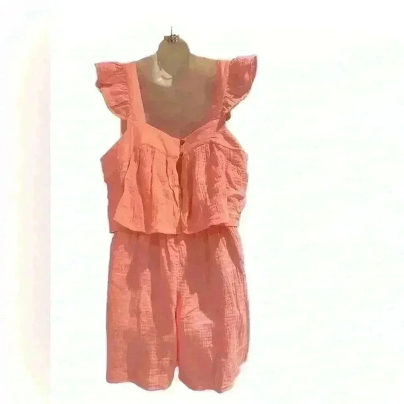 Pink Lily COMPLETELY IN TUNE PINK SQUARE NECK ROMPER - Large - Picture 3 of 3